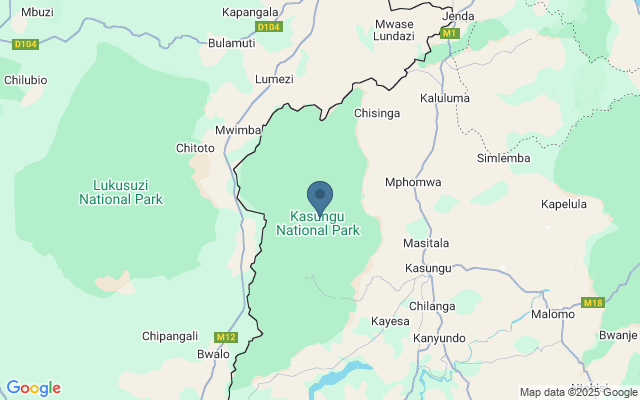 Kaart met locatie Kasungu National Park